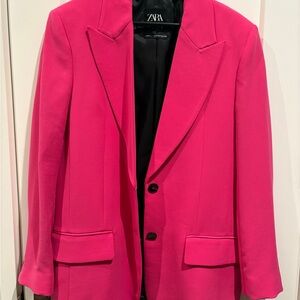 Zara Women Pink Oversize Blazer